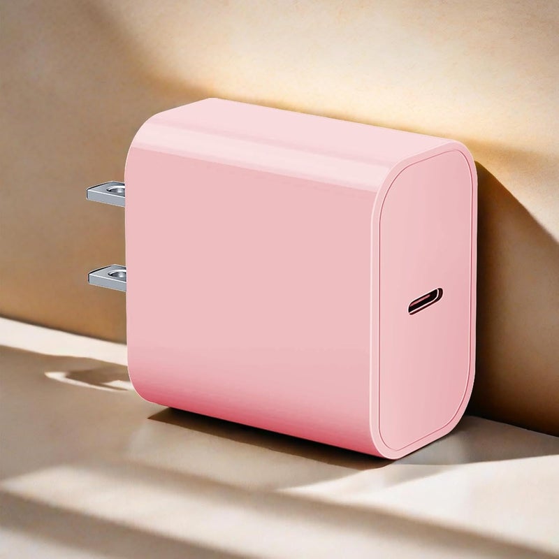 gvmkwejk USB-C Charger Block 3-Pack for Apple Watch iPhone 16 15 14 13 12 11, Type-C PD Fast Charging 20w Power Adapter Wall Charging Plug Cube for iPad 2025 2024 2022 2020, Pink - Image 2